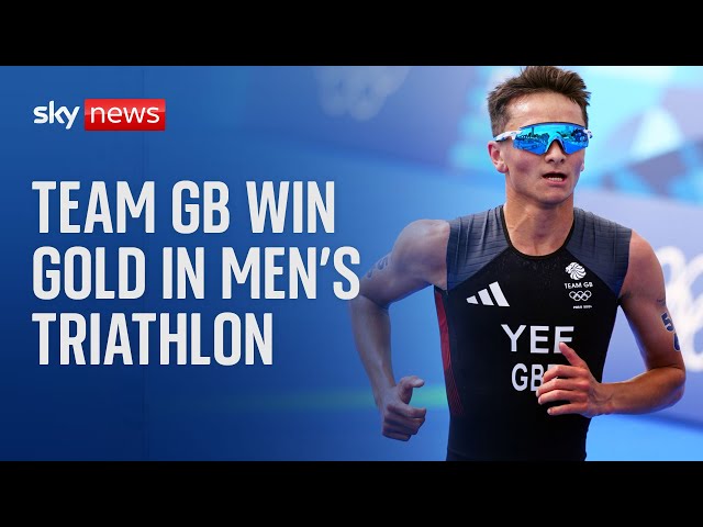 ⁣Paris Olympics: Team GB's Alex Yee wins triathlon gold after sensational comeback