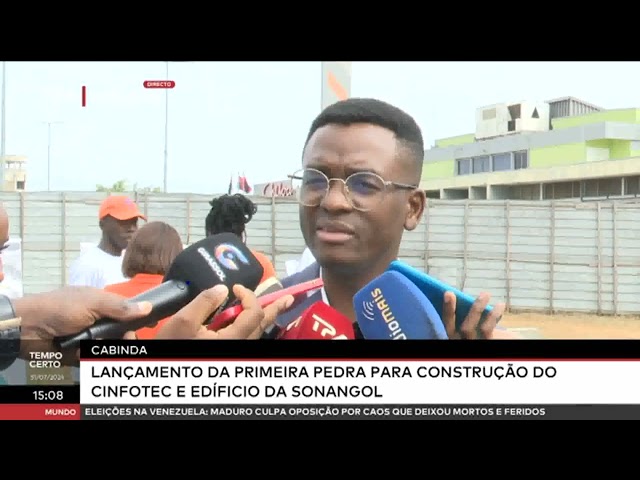 ⁣Cabinda -  Lançamento da primeira pedra para construção do CINFOTEC e edíficio da SONANGOL