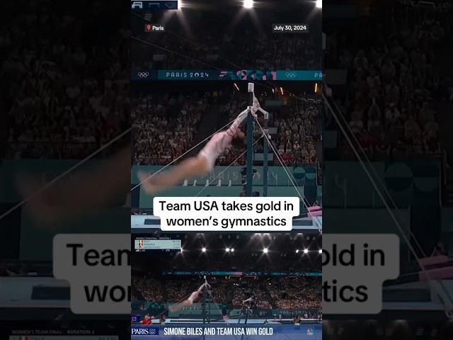 ⁣Team USA takes gold in women’s gymnastics