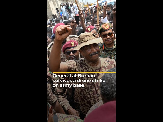 ⁣Sudan’s military chief survives a drone strike on army base | AJ #shorts