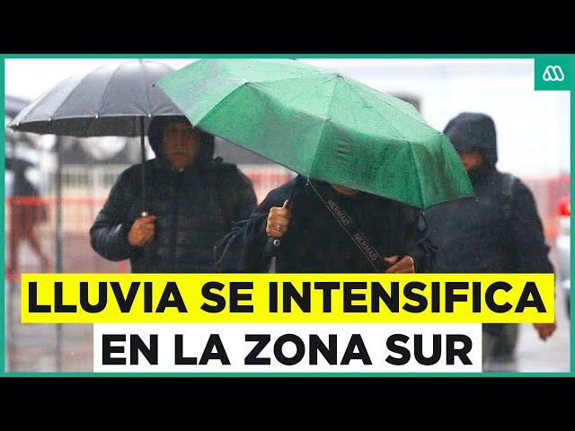 ⁣Lluvia se intensifica en el sur: ¿Cuándo el sistema frontal llegará a la zona central?