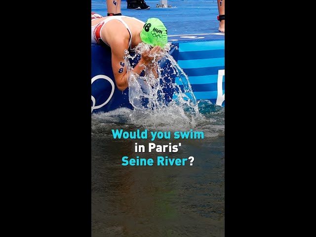 ⁣Would you swim in Paris' Seine River?