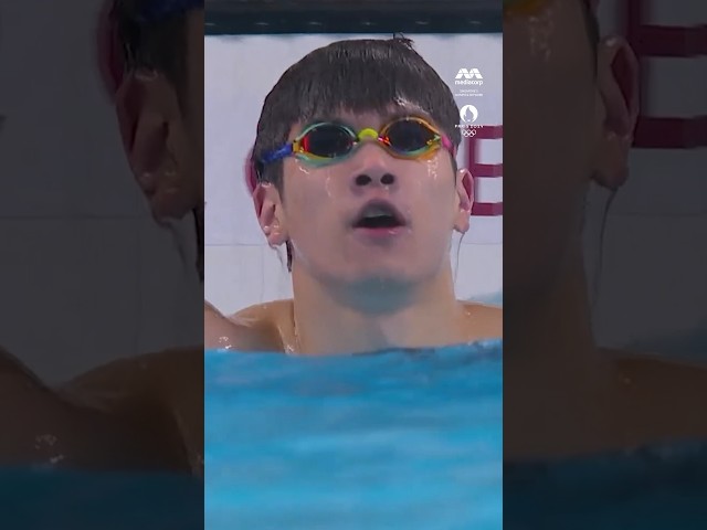 ⁣China swimmer Pan Zhanle sets new world record for 100m freestyle at #Paris2024 Olympics