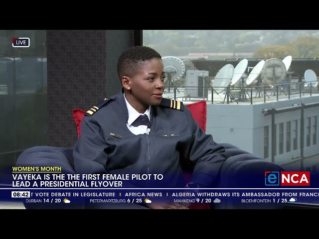 Lt. Col. Zanele Vayeke | First female pilot to lead formation at 2024 Presidential Inauguration.