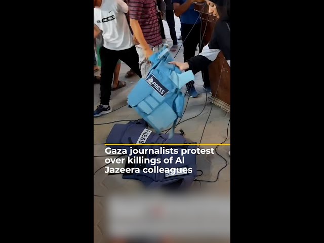 Gaza journalists protest over killings of Al Jazeera colleagues | #AJshorts