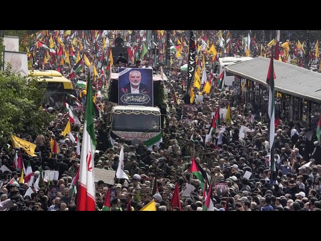 ⁣Iran's supreme leader prays over coffin of Hamas leader Haniyeh