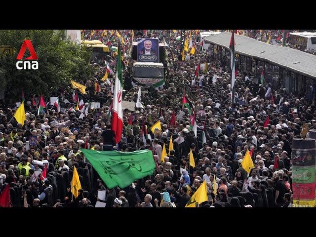 ⁣Thousands mourn Hamas chief in funeral procession as protests erupt across Middle East