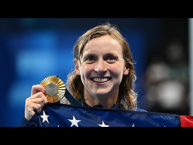 ⁣Katie Ledecky wins gold in 1,500 freestyle, 8th Olympic gold of her career