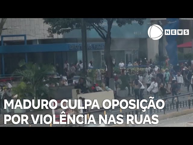 ⁣Maduro culpa oposição por violência nas ruas da Venezuela em protestos