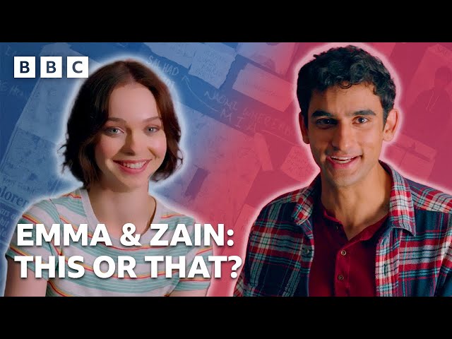 ⁣Emma Myers & Zain Iqbal - This or That Challenge | A Good Girl's Guide to Murder - BBC