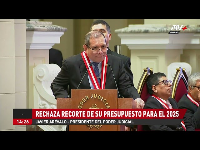 Presidente del Poder Judicial rechaza recorte de presupuesto para el 2025 delante de Dina Boluarte