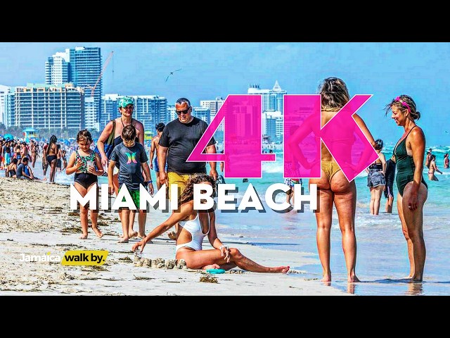 ⁣✔️ Chill day at Miami beach WONT BELIEVE YOUR EYES Full Walking Tour 2024 4k