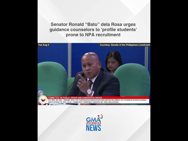 ⁣Senator Ronald “Bato” dela Rosa urges guidance counselors to... | GMA Integrated News