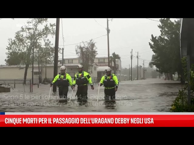 ⁣Cinque morti per il passaggio dell'uragano Debby negli Usa