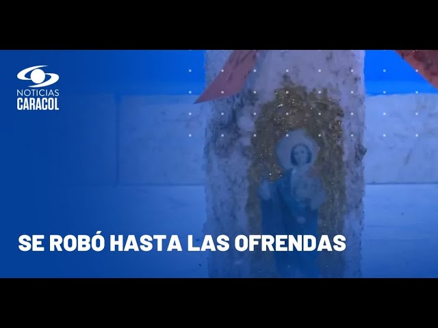 ⁣Delincuente robó virgen de un barrio de Bogotá y dejó sin patrona a los residentes