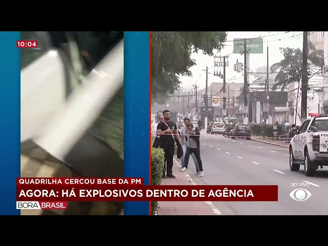 ⁣Criminosos deixam explosivos em agência bancária em Cubatão (SP)