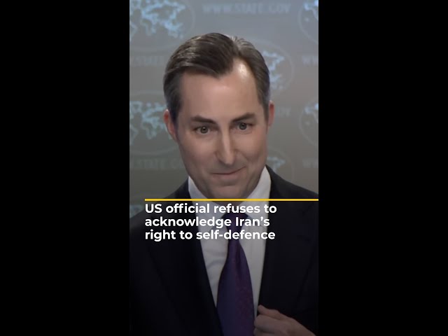 US official refuses to acknowledge Iran’s right to self-defence | AJ #shorts