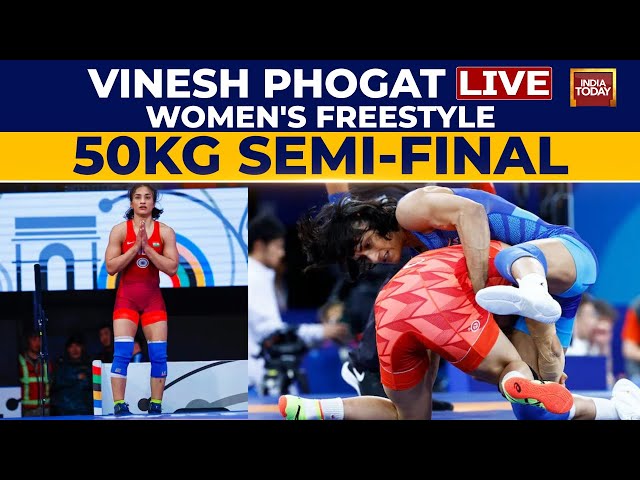 ⁣Vinesh Phogat Match LIVE: Semi-Final Women's Freestyle 50KG Live | Paris Olympics LIVE | LIVE N