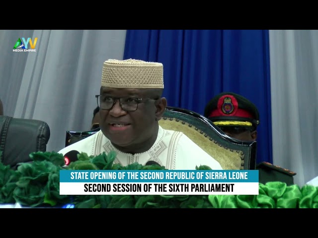 Sierra Leone President, Dr. Julius Maada Bio, speaking earlier today in the Well of Parliament