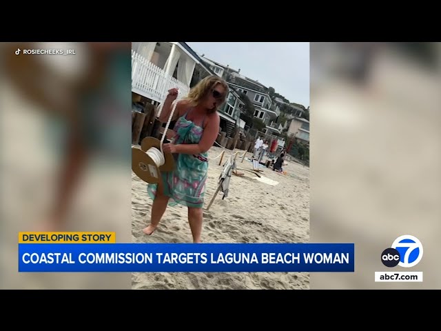 ⁣Laguna Beach woman in viral video ordered by Coastal Commission to stop blocking beach, report says