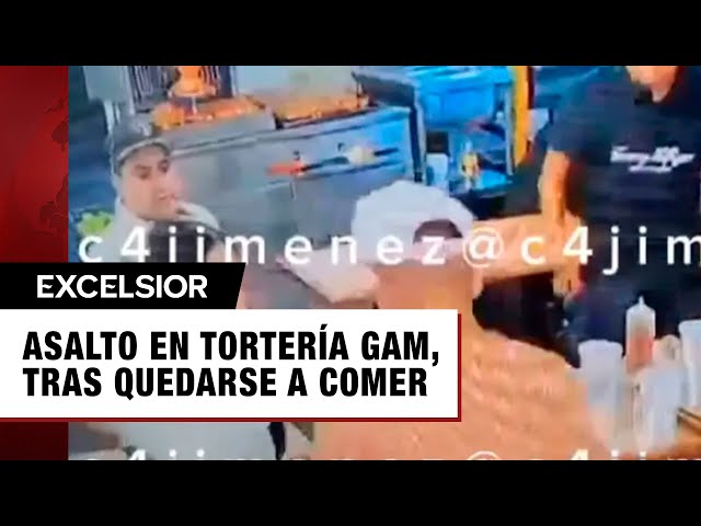 Comen 4, pagan y asaltan a otros clientes de Tortería en la GAM