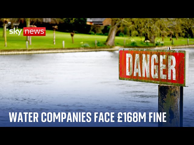 ⁣Three of the UK's biggest water companies face a £168m combined fine over sewage failings