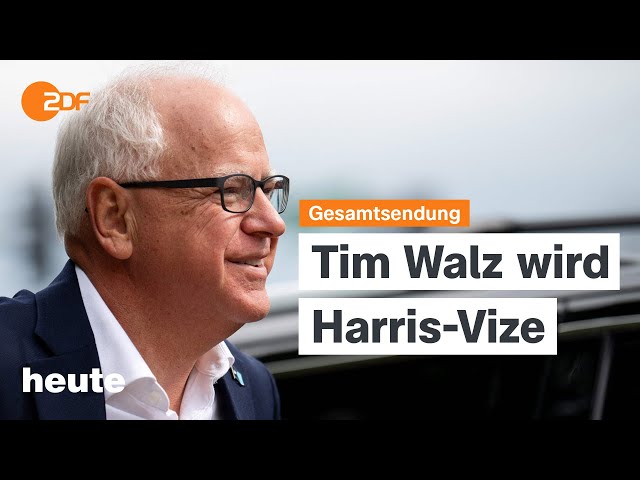 heute 19 Uhr vom 06.08.24 Walz wird Harris-Vize, angespannte Lage im Libanon, marode Autobahnbrücken