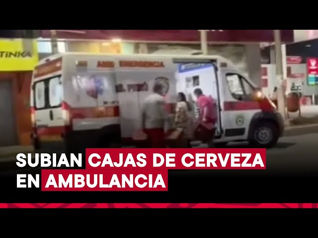 Pucallpa: Bomberos trasladan cajas de cerveza en ambulancia