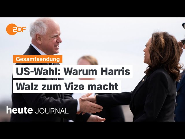 heute journal vom 06.08.24 Walz wird Harris-Vize, Lauterbach in Chemnitz, rechte Krawalle in England