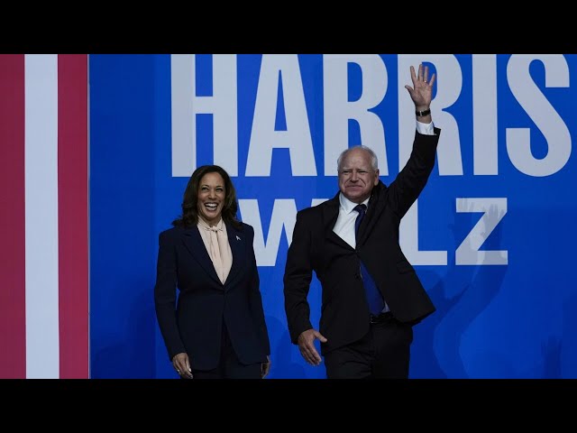 Kamala Harris holds first joint rally with Tim Walz since naming him as running mate