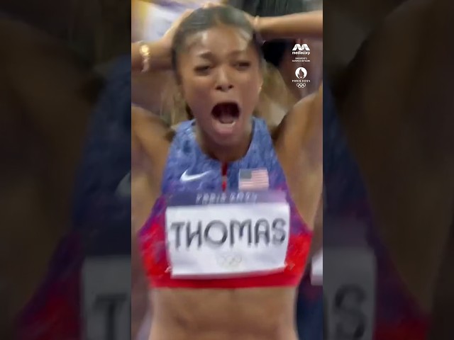 US sprinter Gabby Thomas claims gold medal for #Paris2024 200m final