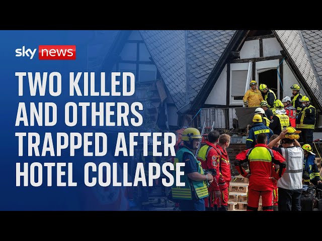 ⁣Police news conference after hotel collapse in Germany