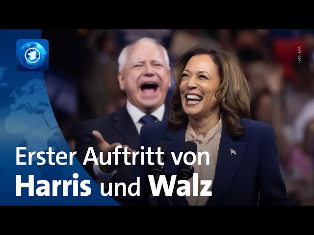 ⁣US-Präsidentschaftswahl: Harris und Walz treten erstmals zusammen auf