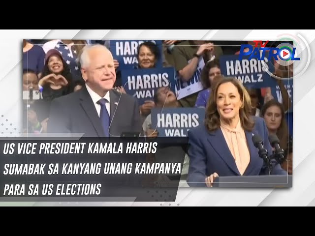 ⁣US Vice President Kamala Harris sumabak sa kanyang unang kampanya para sa US elections | TV Patrol