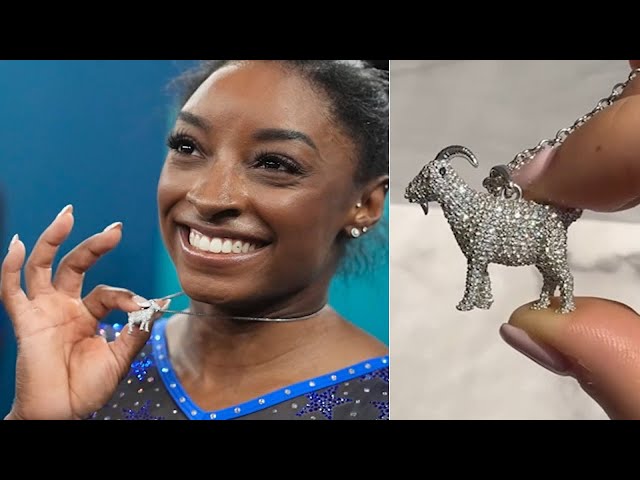 ⁣Here's the story behind Simone's iconic GOAT necklace