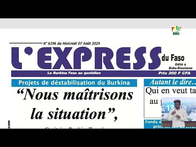 ⁣La cérémonie de la montée des couleurs à la présidence du Faso , à la une des parutions du jour