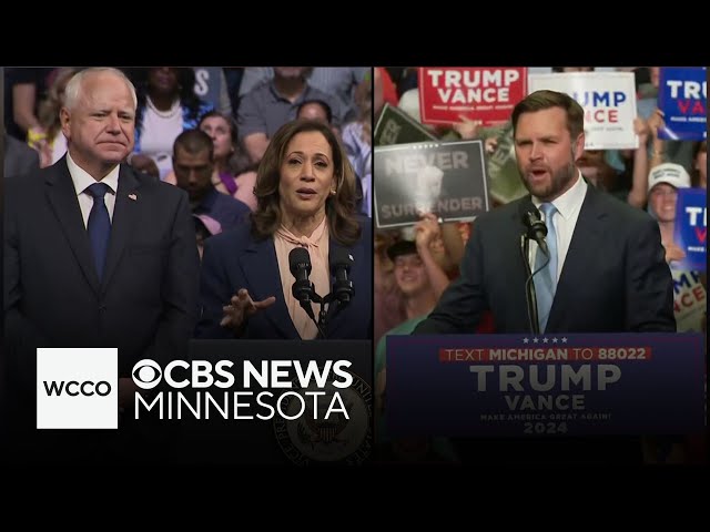 ⁣Kamala Harris, Tim Walz, JD Vance campaigning Wednesday in Eau Claire, Wisconsin