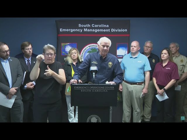 ⁣SC Gov. McMaster gives another update on state's developing response to TS Debby