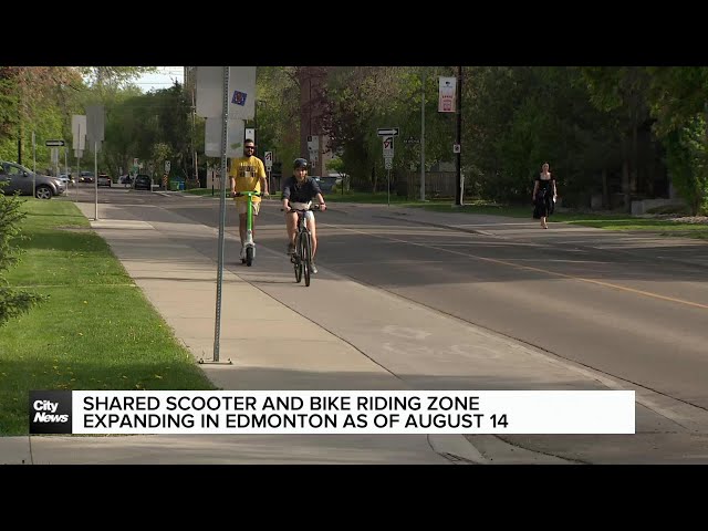 ⁣Edmonton expanding riding zones for shared scooters and bikes