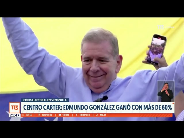 Centro Carter declara  como ganador a Edmundo González con más 60% de votos