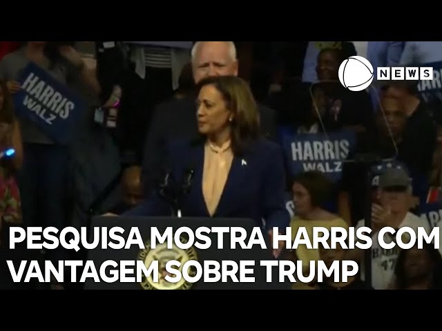 Pesquisa mostra Kamala Harris com pequena vantagem sobre Trump