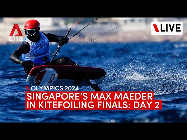 [LIVE] Singapore's Max Maeder in Paris Olympics men's kitefoiling finals: Day 2