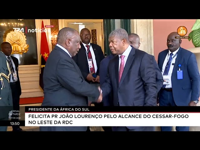 Presidente da África do Sul felicita PR João Lourenço pelo alcance do cessar fogo no Leste da RDC