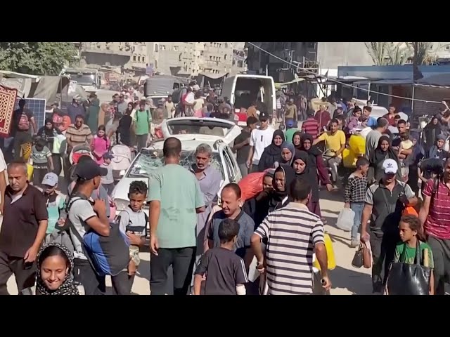 ⁣Gazans forced to evacuate in search of 'safe zones'