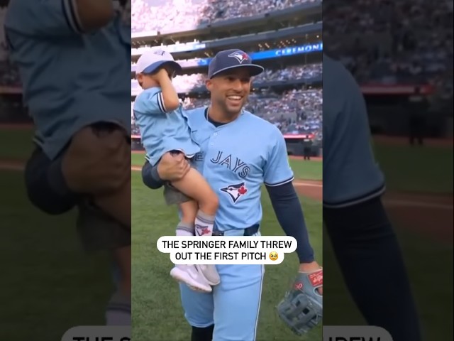 ⁣The Springer Family Threw Out The First Pitch 