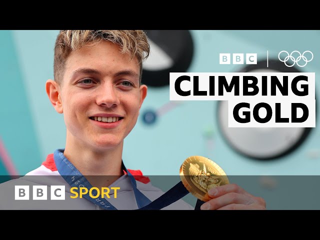 ⁣Toby Roberts wins climbing gold for Team GB | Paris 2024 Olympics - BBC