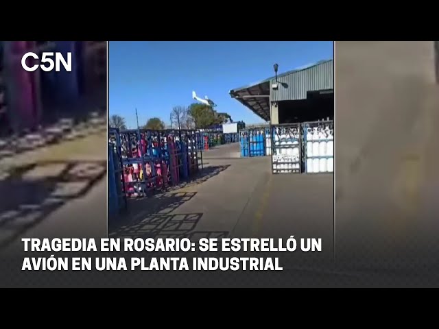 ⁣TRAGEDIA EN ROSARIO: SE ESTRELLÓ UN AVIÓN EN UNA PLANTA INDUSTRIAL