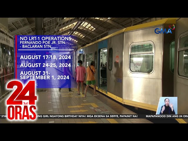 ⁣Biyaheng Fernando Poe Jr. Stn. - Baclaran Stn. ng LRT-1, tatlong weekend suspendido | 24 Oras