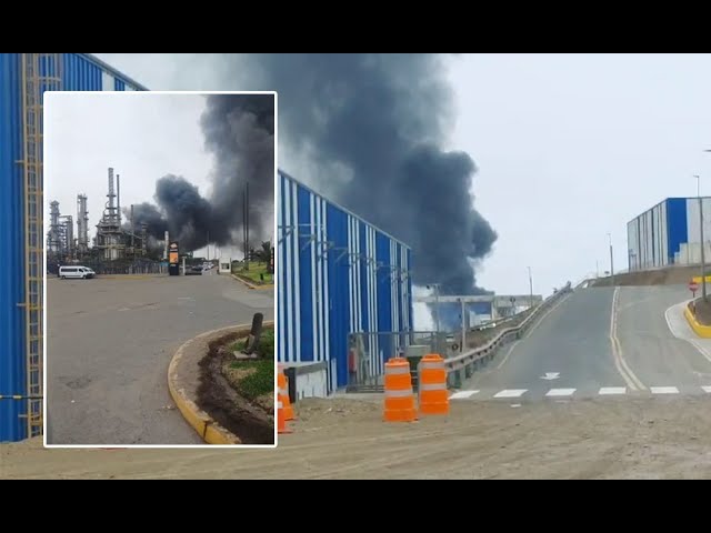 ⁣Ventanilla: Controlan incendio en la refinería La Pampilla