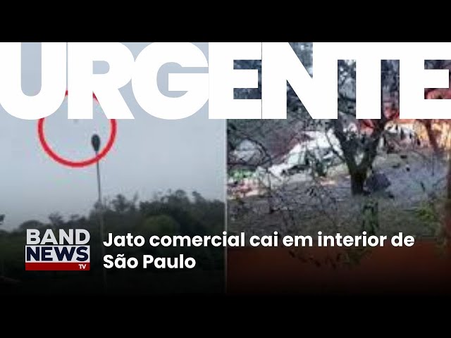 Jato comercial cai em vinhedo, interior de SP | BandNewsTV